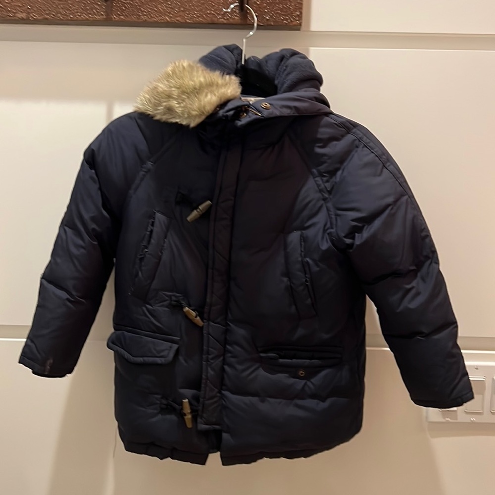 Navy blue golden winter jacket